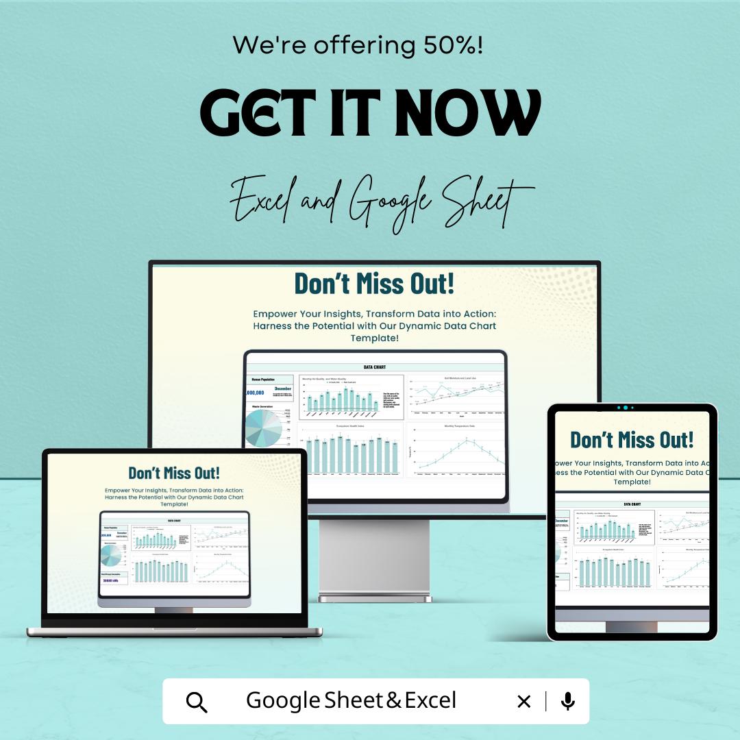 Data Chart Sheet for Excel & Google Sheets | Dynamic Dashboard | KPI Charts | Editable Spreadsheet | Data Visualization Template