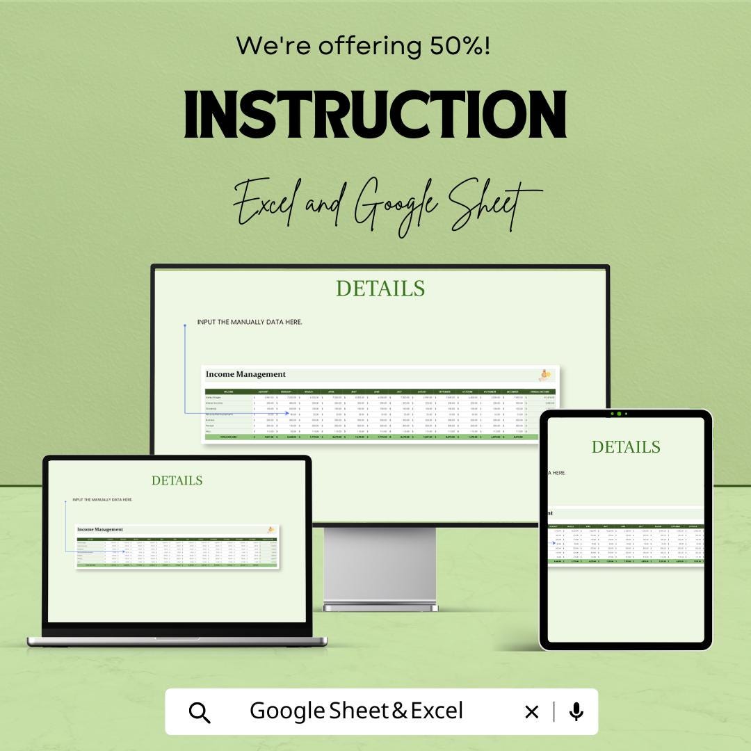 Yearly Planning Calendar Template | Excel and Google Sheet | Customizable Yearly Planner for Effective Goal Setting & Task Tracking