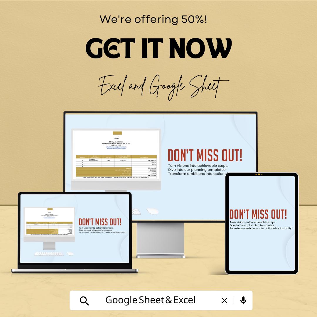 Freelance Writer Invoice Template | Editable Google Sheets & Excel | Professional Billing Sheet | Writing Invoice | Instant Download