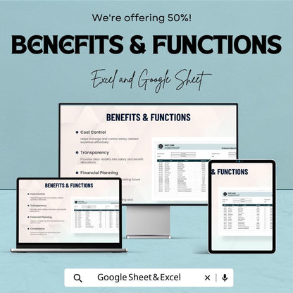 Employee Salary Budget Template, Payroll Budget Spreadsheet, Excel & Google Sheets HR Finance Tracker, Staff Salary Planner