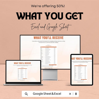 Startup Budget Plan Template | Business Budget Spreadsheet | Startup Financial Planning Sheet | Excel & Google Sheets | Expense Tracker