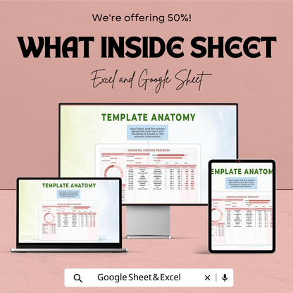 Financial Expense Tracking Template | Expense Tracker Spreadsheet | Budget and Spending Tracker | Excel & Google Sheets