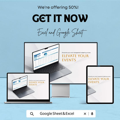 Hotel Event Management Budget Sheet | Excel and Google Sheet Template | Cost Tracking & Planning | Event Budget Planner for Hotels