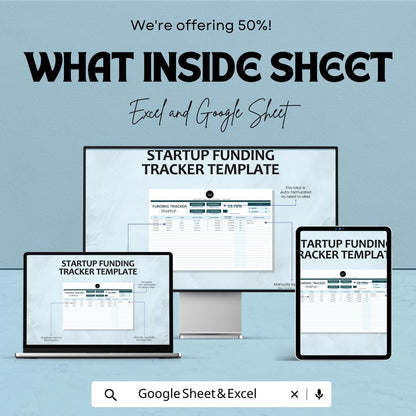 Startup Funding Tracker Template | Investor & Capital Tracking Spreadsheet | Excel and Google Sheets | Startup Finance Tracker