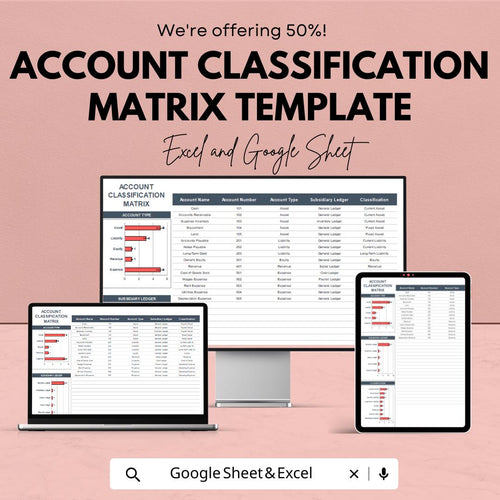Account Classification Matrix Template | Chart of Accounts Organizer | Accounting Spreadsheet | Finance Template | COA Tracker