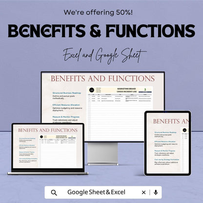 Marketing Crisis Log Template Excel | Brand Crisis Incident Tracker | PR Crisis Management Sheet | Reputation Management Log | Google Sheets