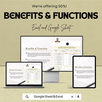 Behavioral Interview Scoring Sheet HR Template | Interview Evaluation Form | Candidate Scoring Spreadsheet | HR Hiring Toolkit