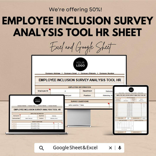 Employee Inclusion Survey Analysis Tool HR | Google Sheet Template | Track Employee Feedback & Diversity | HR Tool for Employee Inclusion