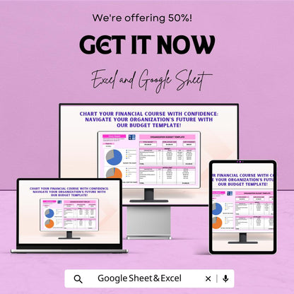 Organization Budget Sheet | Excel and Google Sheet | Budget Planning Tool for Organizations | Budgeting & Expense Management Template