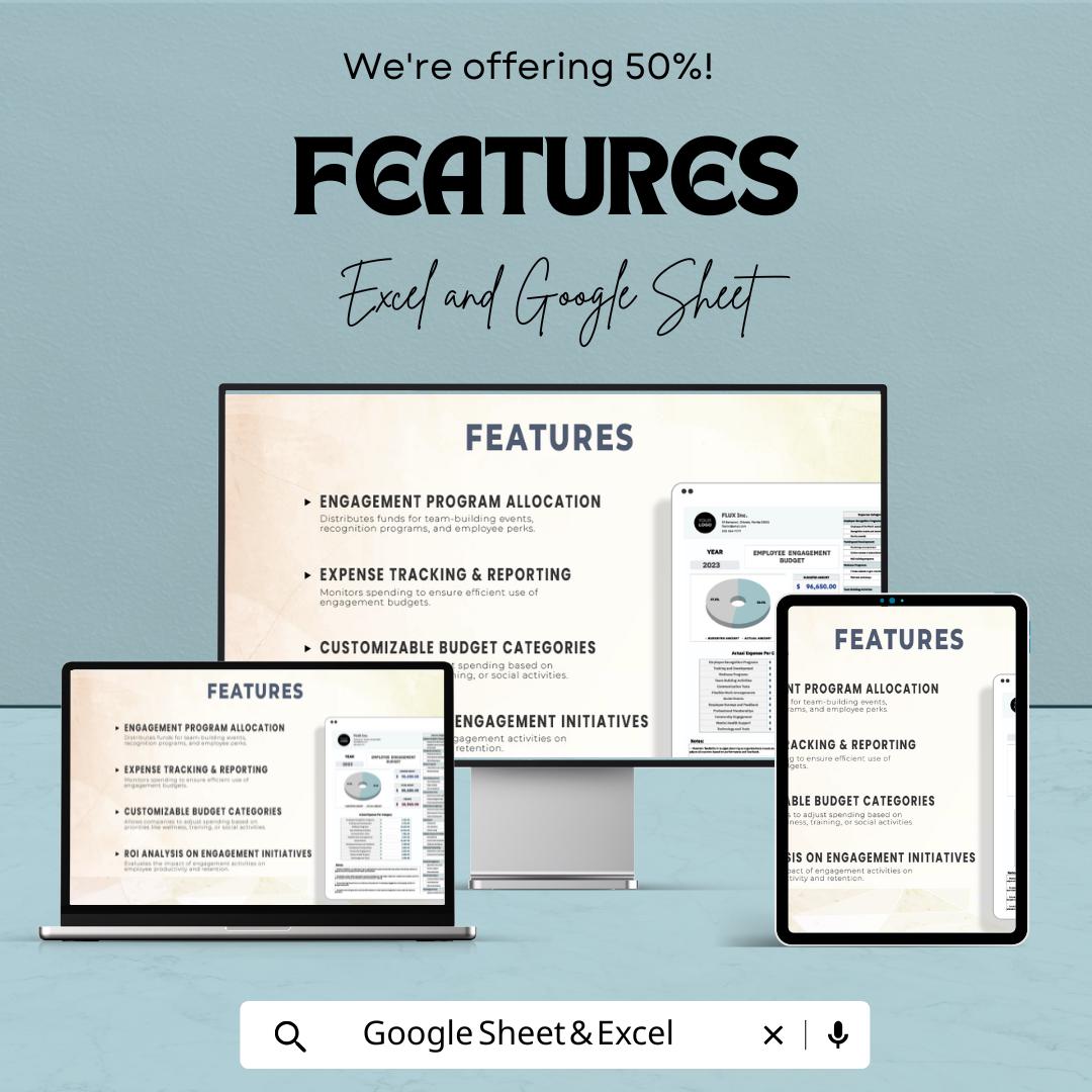 Employee Engagement Budget Template | Excel & Google Sheets | HR Budget Planner | Engagement Expense Tracker | Workforce Planning Tool