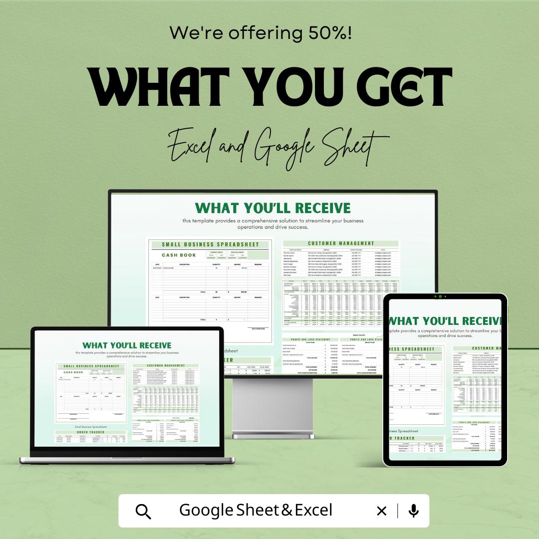 Small Business Spreadsheet Template | Cash Book for Income and Expenses | Excel & Google Sheets | Business Tracker | Digital Download