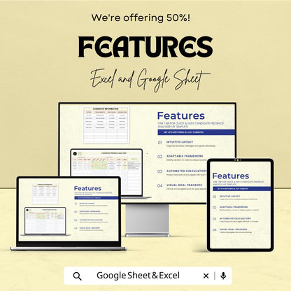 Candidate Feedback Analyzer HR Sheet | Google Sheet | HR Recruitment Feedback Template | Candidate Evaluation Tool | Hiring Decision Aid