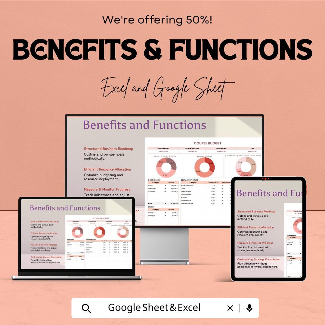 Couple Budget Sheet | Google Sheet - Monthly Budget Planner for Couples - Financial Management - Budgeting Tool for Couples |