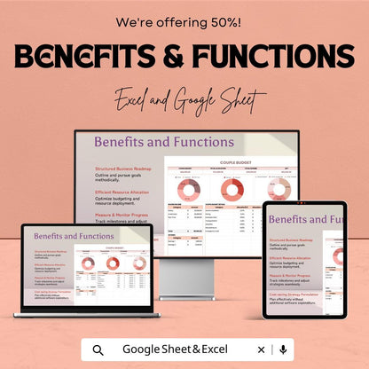 Couple Budget Sheet | Google Sheet - Monthly Budget Planner for Couples - Financial Management - Budgeting Tool for Couples |
