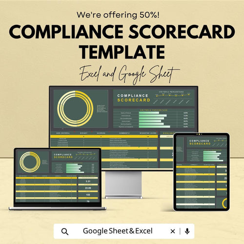 Compliance Scorecard Template | Compliance Dashboard | Risk Assessment Tracker | Audit Scorecard | KPI Compliance Tool