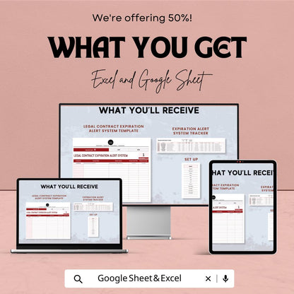 Legal Contract Expiration Tracker, Contract Renewal Alert Template, Law Office Contract Manager