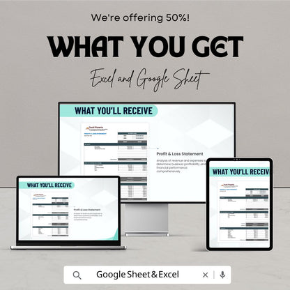 Small Business Profit and Loss Statement Sheet | Excel & Google Sheet Template | Financial Analysis for Small Businesses | Instant Download