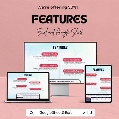 Account Budget Condition Monitoring Sheet Template | Budget Tracker Excel & Google Sheets | Financial Management Dashboard | Budget Planner