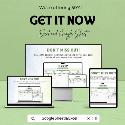IT Expense Tracking Sheet Template | Business Technology Budget Tracker | Monthly IT Cost Management Spreadsheet |