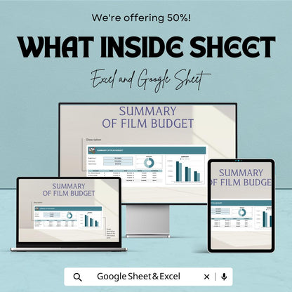 Film Budget Template | Excel & Google Sheets | Movie Production Budget | Film Expense Tracker | Indie Film Budget Planner