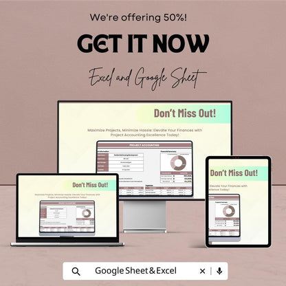 Project Accounting Sheet | Financial Tracking Template for Google Sheets  andExcel | Project Budgeting & Cost Management