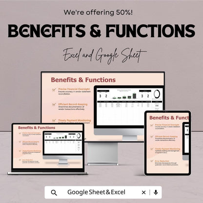 Finance Vendor Statement Reconciliation Template | Vendor Reconciliation Spreadsheet | Accounts Payable Tracker |  Vendor Balance Checker
