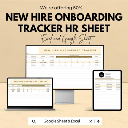 New Hire Onboarding Tracker HR Sheet | Google Sheet | Employee Onboarding Checklist | HR Onboarding Template | Employee Details Tracker