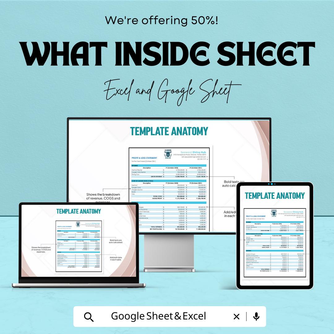 Rental Profit and Loss Template for Excel & Google Sheets | Property Income Expense Tracker | Real Estate PL Statement