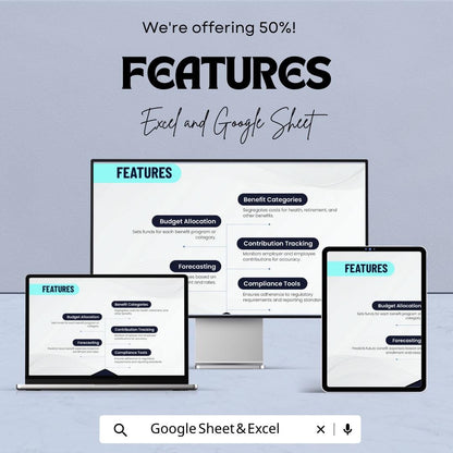 50% OFF - Employee Benefits Budget Sheet - Excel & Google Sheets | Manage Employee Benefits and Expenses | Benefits Tracking Template