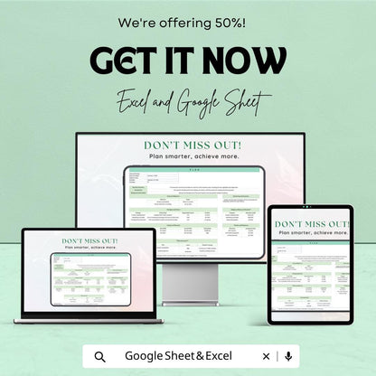 Plan Template | Project Planning Spreadsheet | Goal Tracker Organizer | Excel & Google Sheets | Business and Personal Planning Sheet