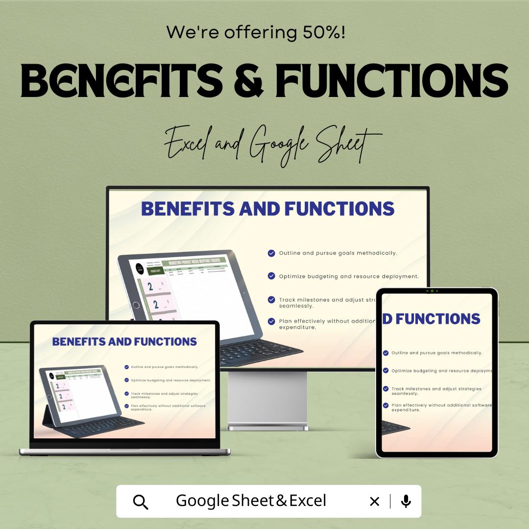 Marketing Product Media Mentions Tracker Template | PR Tracker | Media Monitoring Spreadsheet | Google Sheets & Excel |