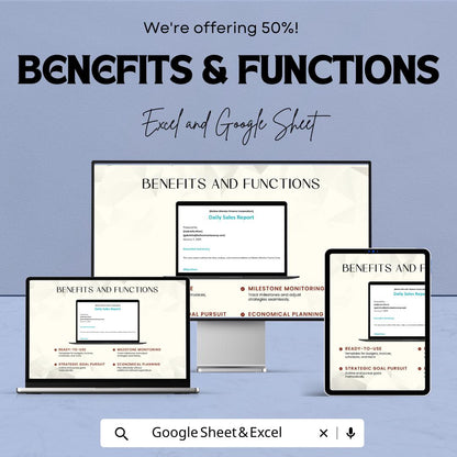 Daily Sales Report Template | Excel & Google Sheets | Business Sales Tracker | Printable Sales Log | Store Sales Summary Spreadsheet