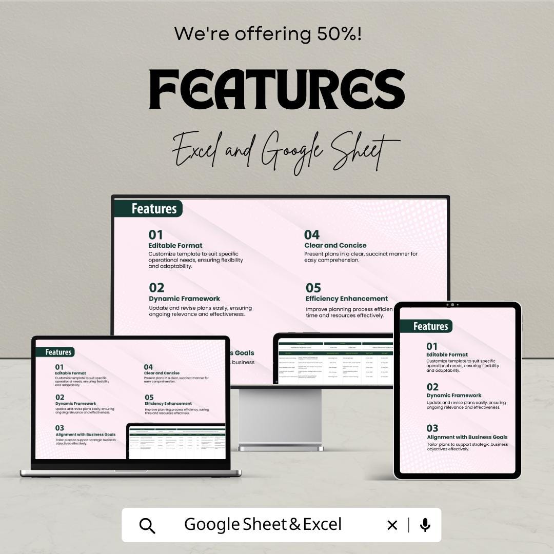 Plan Operation Sheet - Excel & Google Sheets Template for Efficient Planning and Management