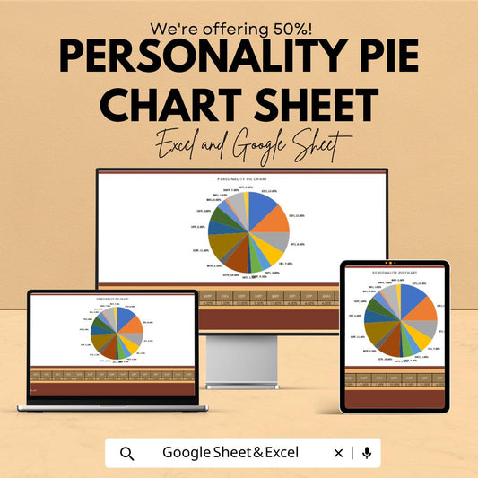 Personality Pie Chart Sheet | Editable Excel and Google Sheets Template | MBTI Personality Types Chart | Business & Personal Use