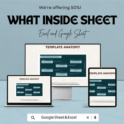 Financial Planning Project Roadmap Template | Financial Strategy Spreadsheet | Project Planning Template | Excel & Google Sheets |