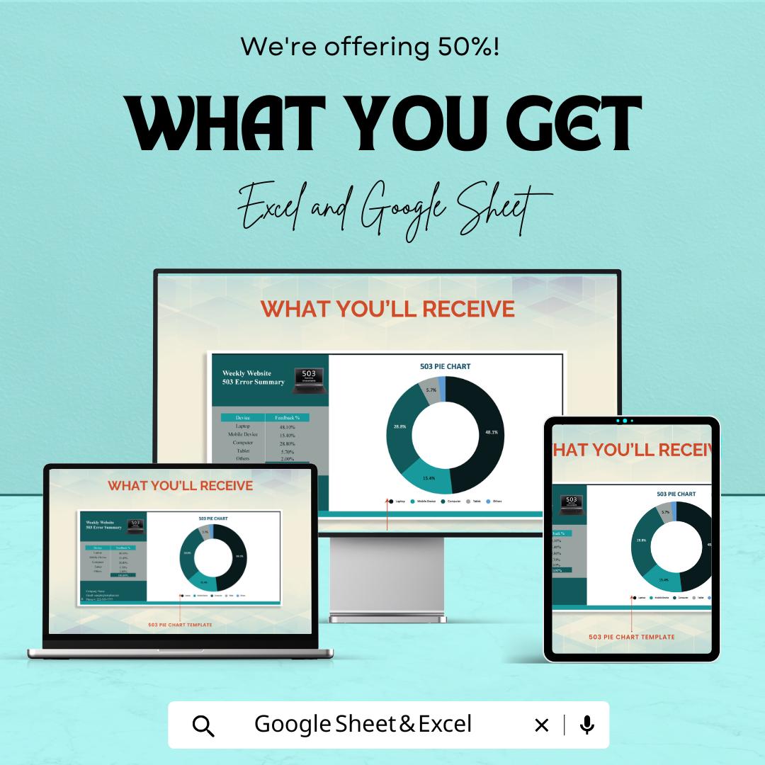503 Pie Chart Sheet – Excel & Google Sheets Template | Customizable Data Visualization | 50% Off