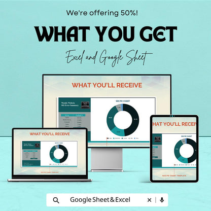 503 Pie Chart Sheet – Excel & Google Sheets Template | Customizable Data Visualization | 50% Off