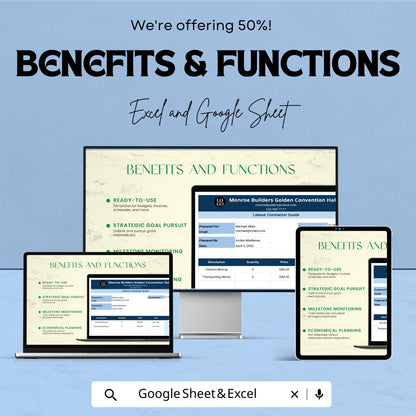 Labour Contractor Quotation Sheet | Editable Excel & Google Sheets | Construction Estimate Template | Contractor Invoice | Instant Download