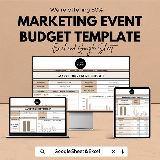 Marketing Event Budget Template, Event Budget Planner, Excel & Google Sheets Event Cost Tracker, Marketing Event Expense Spreadsheet