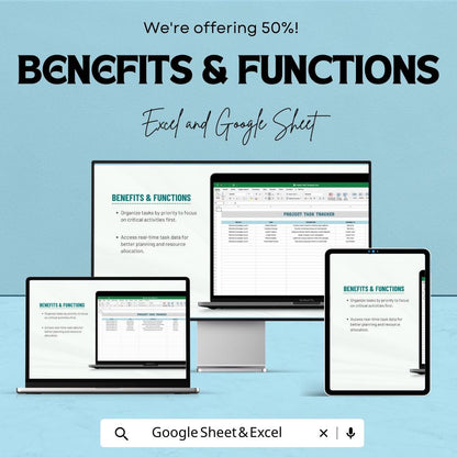 Project Task Template | Task Management Sheet | Project Planner Checklist | Editable Task Tracker | Project Planning Template for Teams
