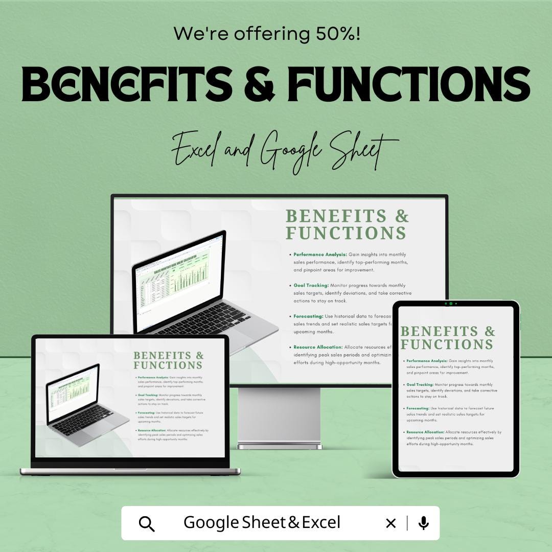 Sales Monthly Deal Value Calculator Template | Sales Performance Tracker | Monthly Deal Value Spreadsheet | Excel and Google Sheets Sales |