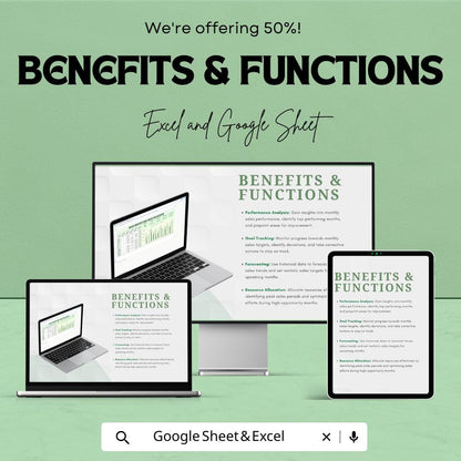 Sales Monthly Deal Value Calculator Template | Sales Performance Tracker | Monthly Deal Value Spreadsheet | Excel and Google Sheets Sales |