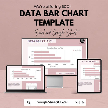 Data Bar Chart Template Excel | Google Sheets Dashboard | Data Visualization Template | Business Chart Spreadsheet | KPI Tracker |