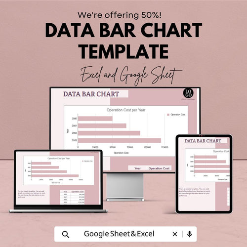 Data Bar Chart Template Excel | Google Sheets Dashboard | Data Visualization Template | Business Chart Spreadsheet | KPI Tracker |
