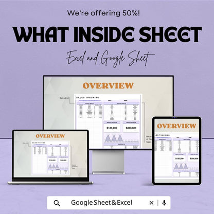 E-Commerce Sales Tracking Template | Sales Tracker Spreadsheet | Monthly and Annual Revenue Tracker | Business Finance Template