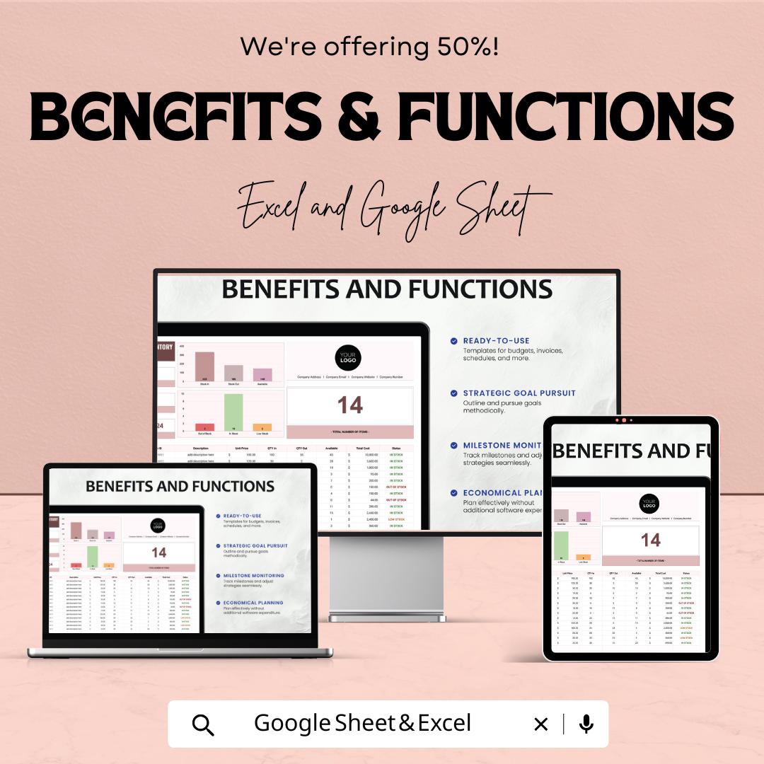 Marketing Trade Show Inventory List Sheet | Track Your Trade Show Inventory & Sales | Budget Management Template | Customizable Inventory