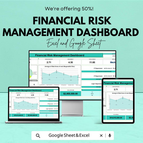 Financial Risk Management Dashboard – Excel and Google Sheets – Track Financial Risk, Analyze Data & Make Informed Decisions – 50% OFF