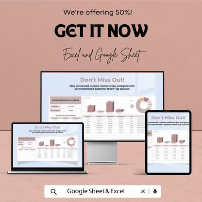 Customer Follow-Up Schedule Sheet | Excel and Google Sheets Template for Client Management & Reminders