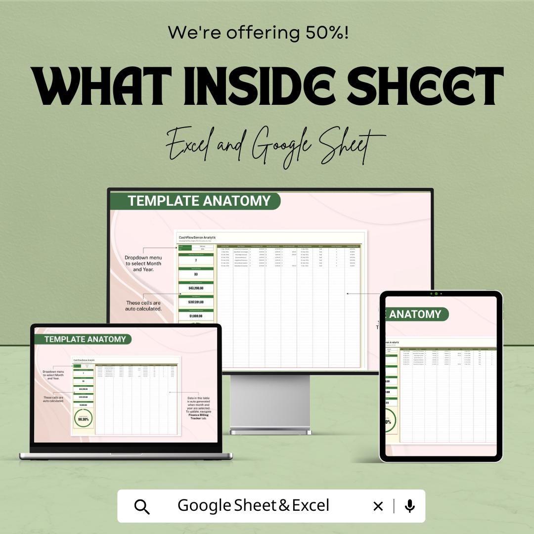 Finance Billing Efficiency Analysis Template | Billing Tracker Spreadsheet | Cash Flow Reporting Sheet | Financial Analysis Tool