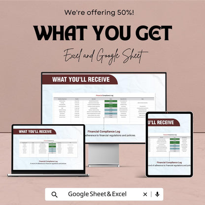 Financial Compliance Tracking Template | Excel and Google Sheets | Compliance Log, Audit Tracker, Risk Management, Finance Spreadsheet